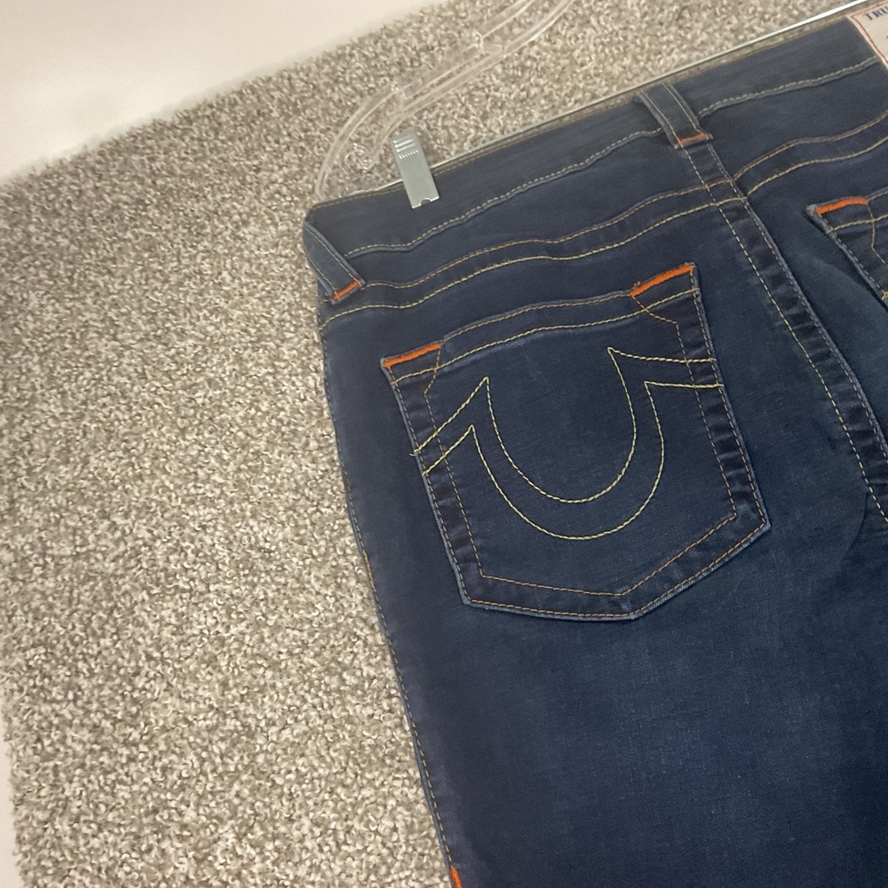 True Religion Jeans Women's Size 35 Jennie Curvy Mid Rise Skinny Fit Dark Denim - Picture 5 of 14